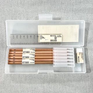 ムジルシリョウヒン(MUJI (無印良品))の【新品】無印良品　文房具セット (筆箱, 鉛筆, 定規, 消しゴム白)(ペンケース/筆箱)