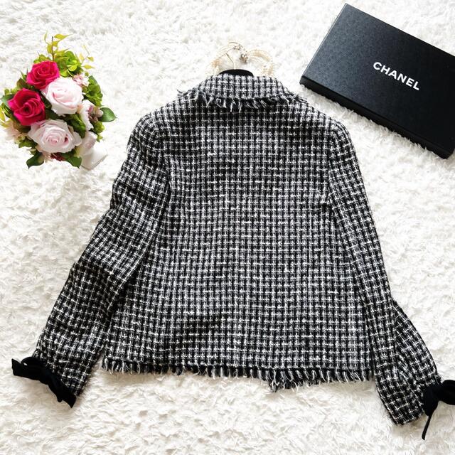 ♡美品CHANEL♡シャネル ツイード ジャケット おりぼん クロップド丈 44