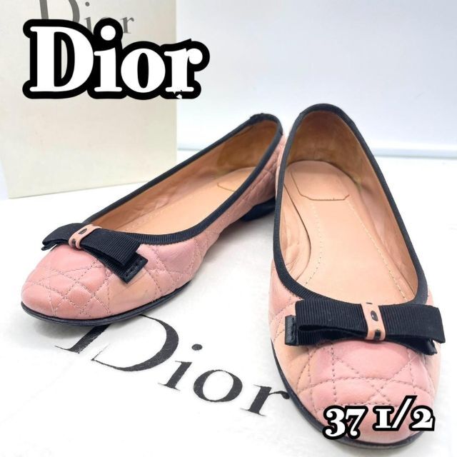 Christian Dior(クリスチャンディオール)のディオール　カナージュ リボン フラットシューズ バレエシューズ 23.5cm レディースの靴/シューズ(バレエシューズ)の商品写真