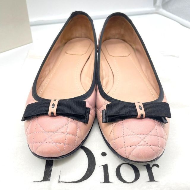 Christian Dior(クリスチャンディオール)のディオール　カナージュ リボン フラットシューズ バレエシューズ 23.5cm レディースの靴/シューズ(バレエシューズ)の商品写真