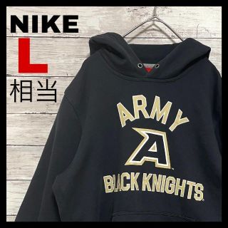 ナイキ(NIKE)のa86 US古着 NIKE フーディ グラフィックロゴ ARMY 刺繍スウェット(スウェット)