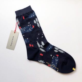 ミナペルホネン(mina perhonen)のミナペルホネン ソックス forest village/navy 新品・未使用(ソックス)