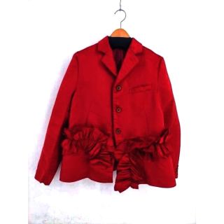 コム デ ギャルソン(COMME des GARCONS) フリル テーラードジャケット 未使用 テーラードジャケット 花柄 シルク混 S GARCONS des COMME テーラードジャケット
