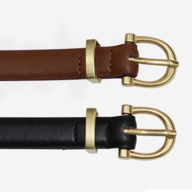 ベーシック バックル ベルト belt 茶色 シンプル プチプラ ハイウエスト レディースのファッション小物(ベルト)の商品写真