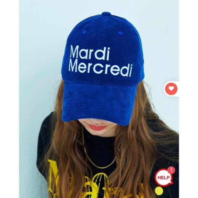 STYLENANDA(スタイルナンダ)のMardi Mercredi コーデュロイ　キャップ　ブルー レディースの帽子(キャップ)の商品写真