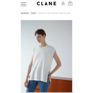 クラネ(CLANE)のCLANE SIDE SLIT NO SLEEVE TOPS(カットソー(半袖/袖なし))