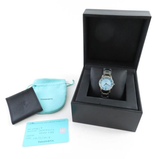 Tiffany & Co. - ティファニー アトラス2 ハンド腕時計アイスブルーローマン29mm AC837W