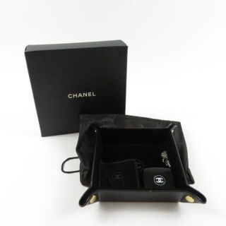 シャネル(CHANEL)のシャネル ココマーク ジュエリートレー ベロア×レザー アクセサリーAU655C(小物入れ)