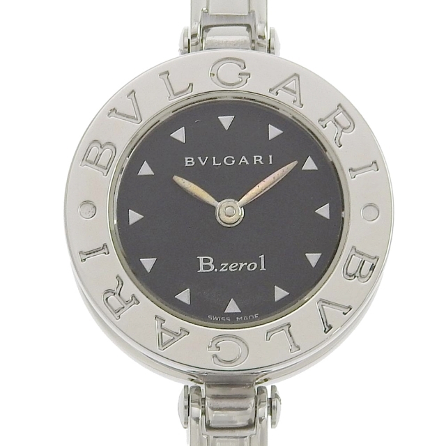 【BVLGARI】ブルガリ B-zero1 ビーゼロワン BZ22S ステンレススチール シルバー クオーツ アナログ表示 レディース 黒文字盤 腕時計