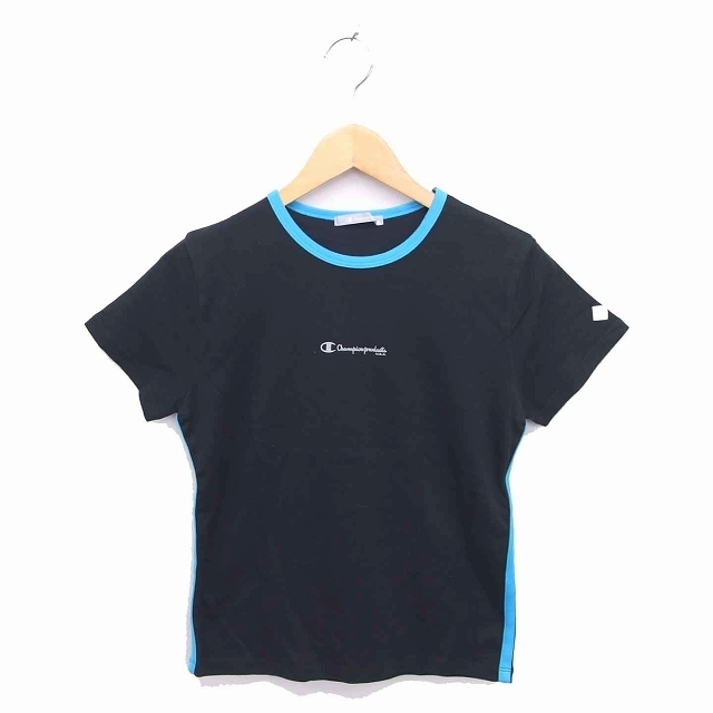 Champion(チャンピオン)のチャンピオン Tシャツ カットソー 丸首 ロゴプリント 半袖 M 黒 /TT10 レディースのトップス(Tシャツ(半袖/袖なし))の商品写真