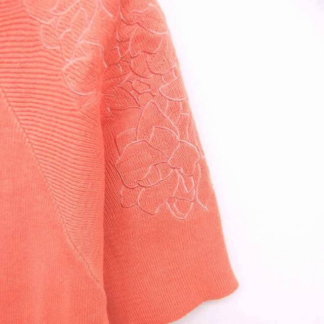 Rope' Picnic(ロペピクニック)のロペピクニック ニット セーター スクエアネック 刺繍 半袖 36 オレンジ レディースのトップス(ニット/セーター)の商品写真
