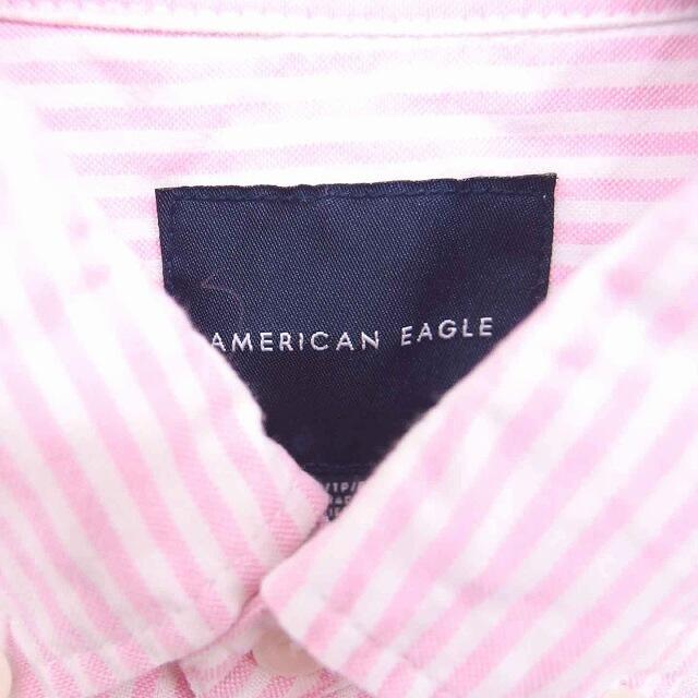 other(アザー)のアメリカンイーグル ボタンダウン シャツ 半袖 XS ピンク ホワイト メンズのトップス(シャツ)の商品写真
