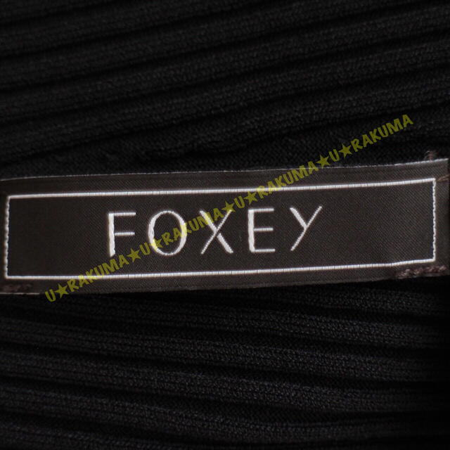 ブロックさ FOXEY FOXEY☆美品☆ミニカラートップ☆ブラックブラック☆38