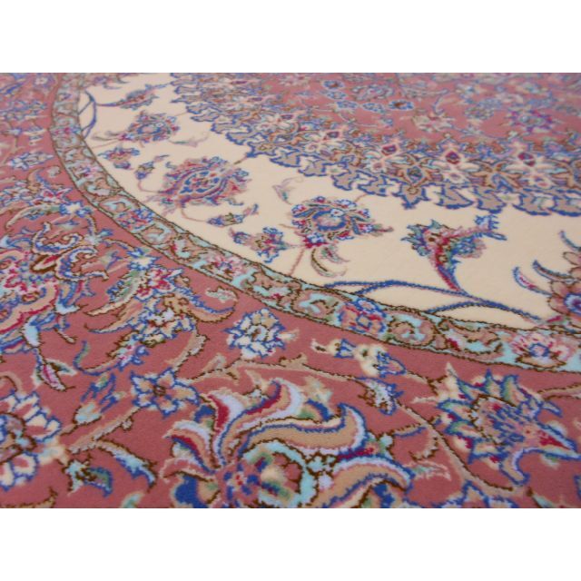 割引発見 多色織、高密度！輝く 円形200cm‐200941 絨毯 本場イラン産 カーペット