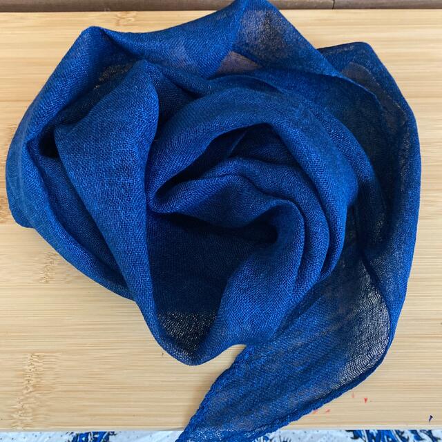 阿波藍染 本藍染リネンリボンストール天然灰汁発酵建 藍染めストールの通販 by RIO SORA's shop｜ラクマ