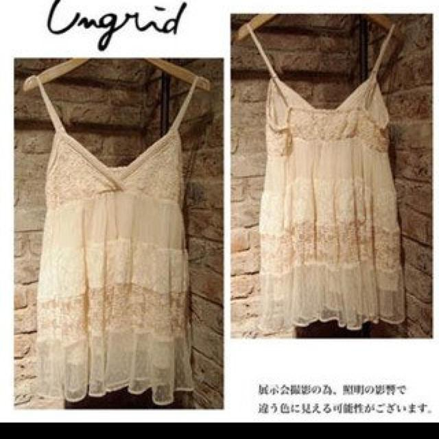 Ungrid(アングリッド)のungrid☆レースコンビ刺繍キャミ レディースのトップス(キャミソール)の商品写真