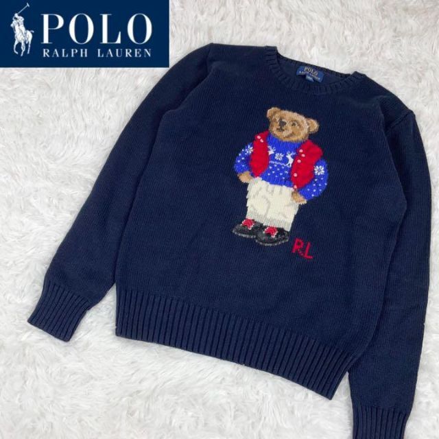 POLO RALPH LAUREN(ポロラルフローレン)のラルフローレン Ralph Lauren ポロ ベア ニット M 【美品】 レディースのトップス(ニット/セーター)の商品写真