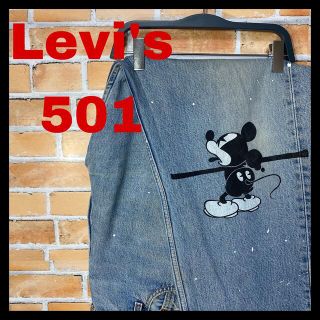 リーバイス(Levi's)のLevi’s リーバイス　501 ダメージ加工　ジーンズ　ミッキープリント(デニム/ジーンズ)