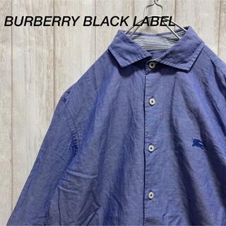 バーバリーブラックレーベル(BURBERRY BLACK LABEL)のBURBERRY BLACK LABEL リネン混シャツ ワンポイント ロゴ刺繍(シャツ)