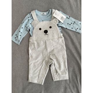 ベベ(BeBe)の【新品】e-baby イーベビー　クマサロペット＋ワッフルＴシャツセット　70(ロンパース)