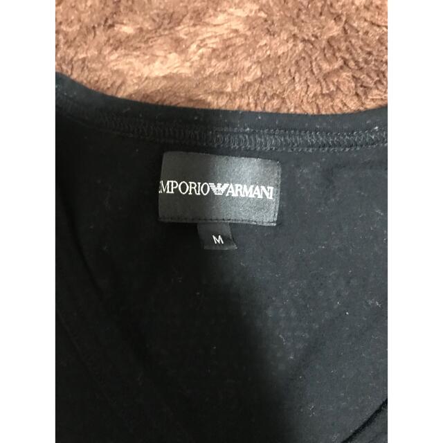 Armani(アルマーニ)の①EMPORIO ARMANI ストレッチＴシャツ ブラック(黒) Mサイズ メンズのトップス(Tシャツ/カットソー(半袖/袖なし))の商品写真