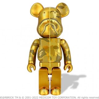 ベアブリック(BE@RBRICK)の新品 ABC CAMO SHARK BE@RBRICK 1000% GOLD(その他)