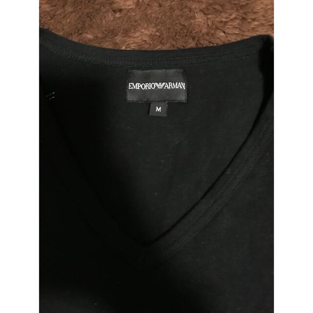 Armani(アルマーニ)の②EMPORIO ARMANI ストレッチＴシャツ ブラック(黒) Mサイズ メンズのトップス(Tシャツ/カットソー(半袖/袖なし))の商品写真