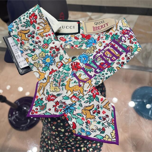 匿名配送!◇GUCCI◇グッチ× Liberty スカーフ バンダナ 花 動物柄