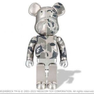 ベアブリック(BE@RBRICK)の新品 ABC CAMO SHARK BE@RBRICK 1000% シルバー(その他)