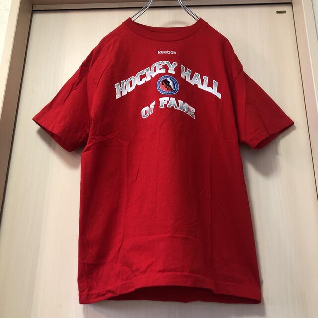 Reebok(リーボック)のリーボック　半袖Tシャツ　ホッケーの殿堂　アイスホッケー　メキシコ製　赤　綿 メンズのトップス(Tシャツ/カットソー(半袖/袖なし))の商品写真