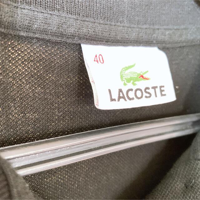 LACOSTE(ラコステ)のラコステ ポロシャツ lacoste レディース　40 ブラック　黒 レディースのトップス(ポロシャツ)の商品写真