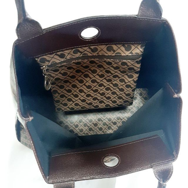 GHERARDINI(ゲラルディーニ)のゲラルディーニ　ソフティ　総柄　ブラウン　ハンドバッグ　トートバッグ　レザー メンズのバッグ(トートバッグ)の商品写真
