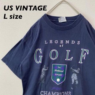 アメリカ製　半袖Tシャツ　シングルステッチ　ビッグプリント　ゴルフ　L 男女兼用(Tシャツ/カットソー(半袖/袖なし))