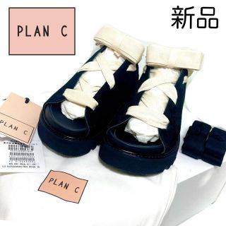 マルニ(Marni)の新品 PLAN C プランシー 36 レースアップリボンサンダル 黒 ブラック(サンダル)