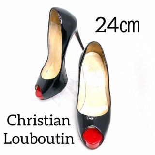 クリスチャンルブタン(Christian Louboutin)の【✨美品✨】クリスチャン ルブタン 24㎝ パンプス ブラック レッド(ハイヒール/パンプス)