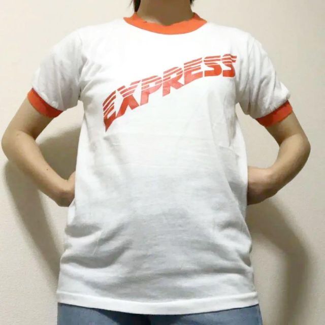 USA製 70s～80s リンガーTシャツ  デカロゴ ビンテージ z53 1