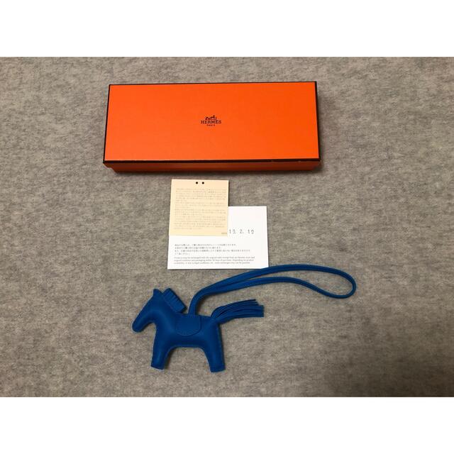 レディース【美品】HERMES エルメス　ロデオ　ロデオチャーム　PM ブルーザンジバル