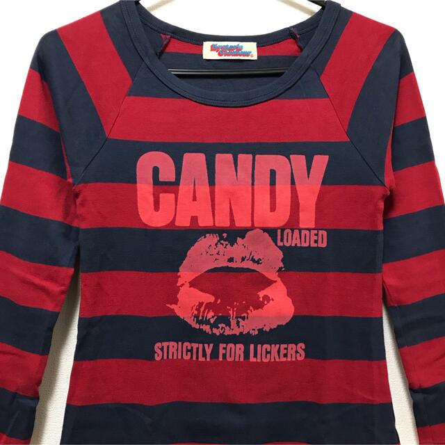 HYSTERIC GLAMOUR(ヒステリックグラマー)のヒステリックグラマー【美品】《レア》CANDY ボーダー柄 長袖 ワンピース レディースのワンピース(ひざ丈ワンピース)の商品写真