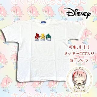 Disney - ディズニーランド ミッキー ロゴ入り Tシャツ Mホワイト かわいい レア