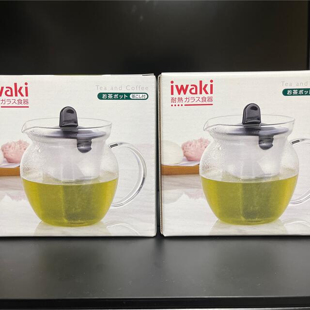 iwaki(イワキ) 耐熱ガラス ティーポット お茶ポット 急須 ブラック インテリア/住まい/日用品のキッチン/食器(食器)の商品写真
