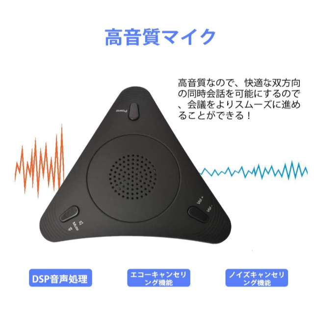 【新品未使用】全指向性マイク・内蔵スピーカー ‎Allead 360°集音・高音