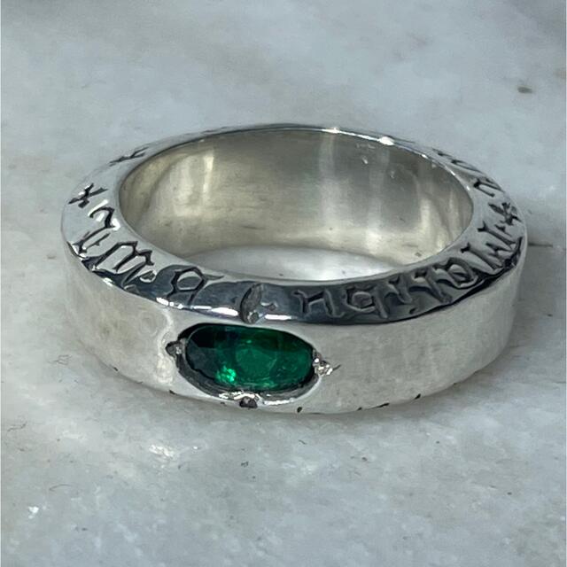 リング(指輪)BWL large spacer ring custom w/emerald