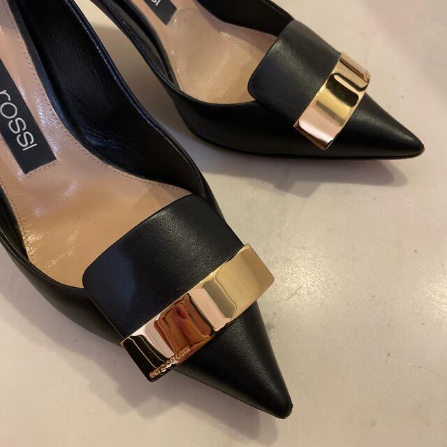 正規品セルジオロッシ 37 1/2 sr1 ゴールドプレート パンプス