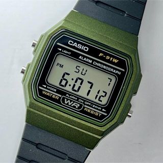 カシオ(CASIO)の新品 CASIO F-91W グリーン カシオコレクション メンズクォーツ(腕時計(デジタル))