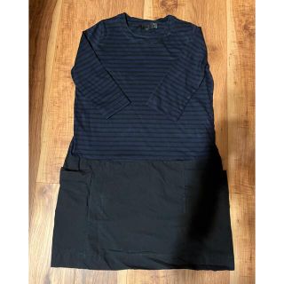 ザラ(ZARA)のZARA trf 6分丈ボーダーTシャツワンピース M⭐︎(ミニワンピース)