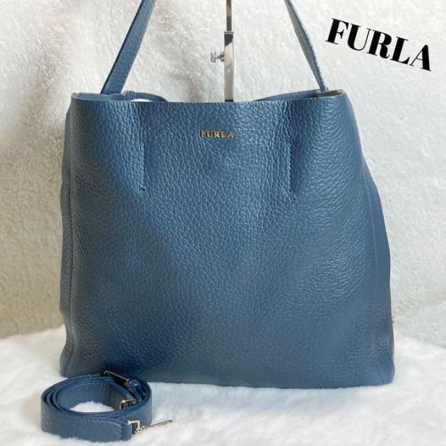 【新品未使用】FURLA フルラ　ハンドバッグ　2way ブルー　A4収納可