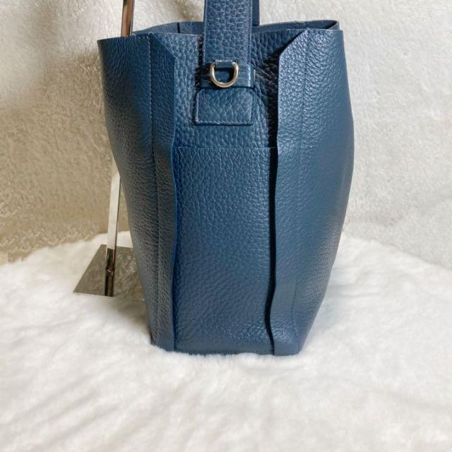 美品】FURLA カプリッチョ 2wayホーボーバッグ ブルー A4収納可能