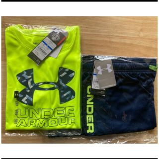 アンダーアーマー(UNDER ARMOUR)のUNDER ARMOUR セットアップ YXL イエロー/ネイビー(Tシャツ/カットソー)