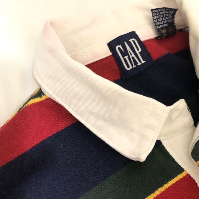 GAP(ギャップ)のオールドギャップ☆太ボーダーラガーシャツ 90s 古着 ゆるだぼ 希少 レディースのトップス(ポロシャツ)の商品写真