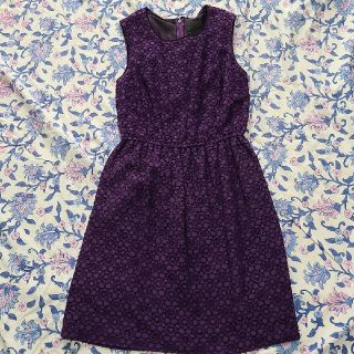 アナスイ(ANNA SUI)のS　アナスイ　ドレス　紫　カットワーク(ミニドレス)